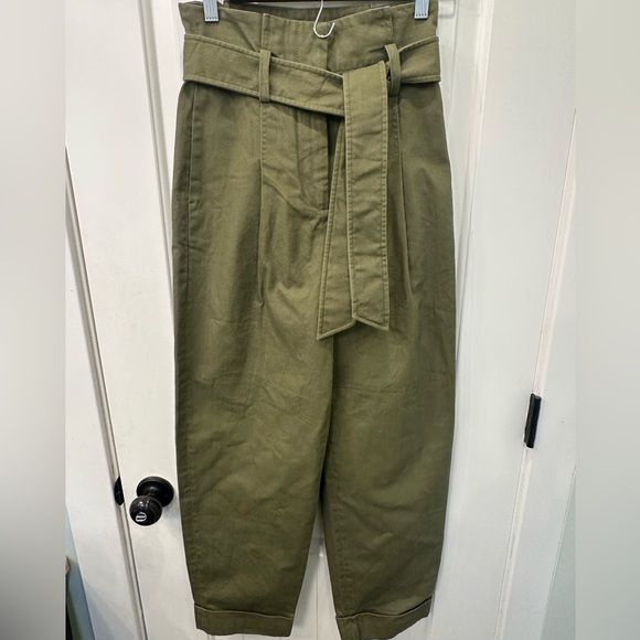 & Other Stories Khaki Tie-Waist Trousers sz 2 NWOT - Picture 4 of 6